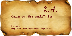 Knizner Annamária névjegykártya