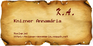 Knizner Annamária névjegykártya